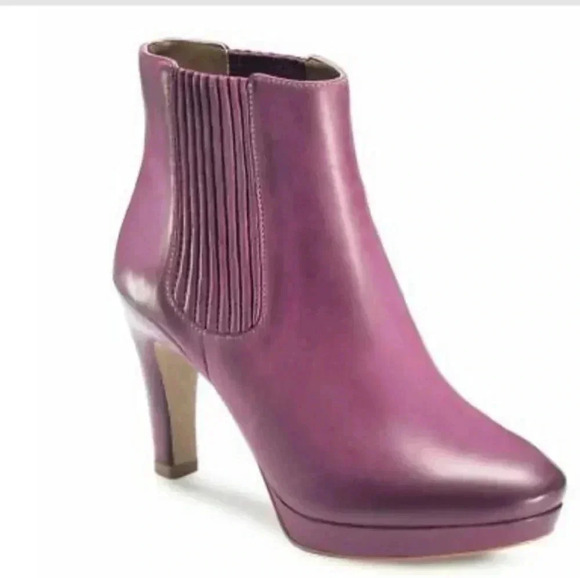 Ecco Shoes - ECCO NAVOI PLATFORM CHELSEA BOOTIES GENUINE LEATHER VIOLET PURPLE 40